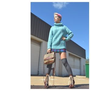 Chunky Cable Knit Turtleneck Sweater